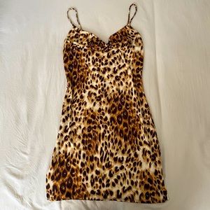 Drapey Leopard Mini Dress